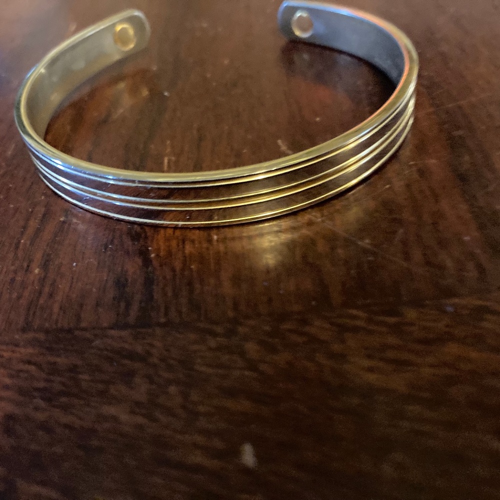 MagnaWrist 24 K electroplated Gold & Silver Cuff Bracelet